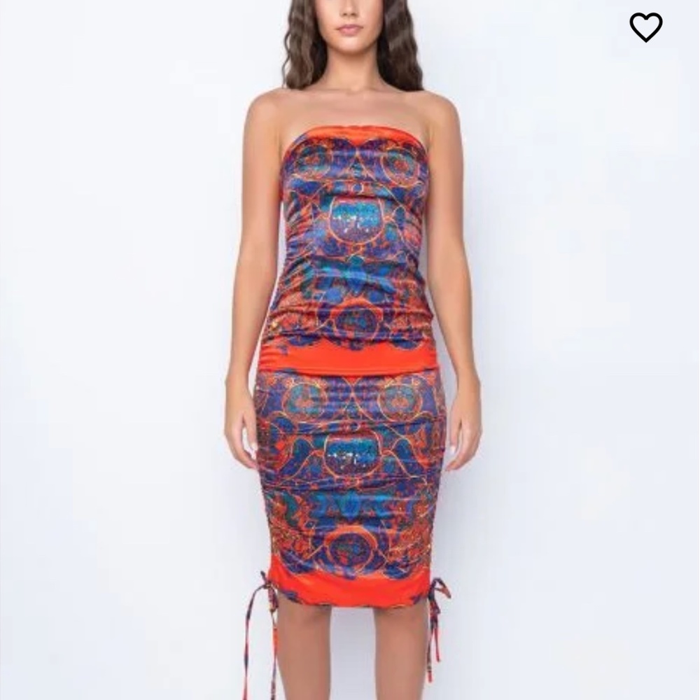 Satin Midi Tube Dress